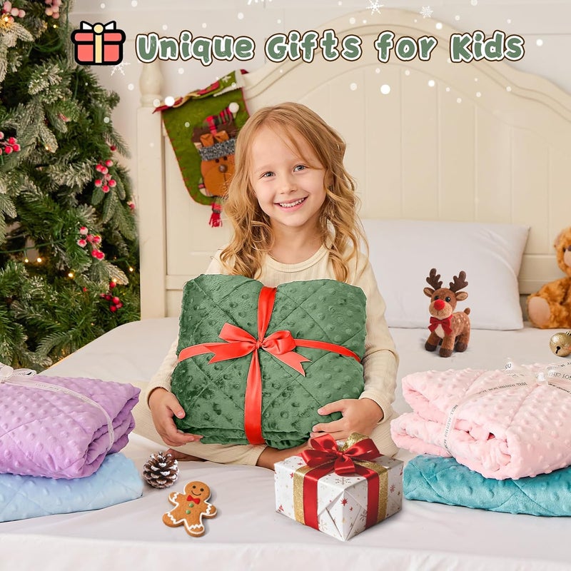 yescool Weighted Blanket 5 Pounds, Blanket Gifts for Boys and Girls, Small Weighted Throw Blankets Washable Heavy Blankets, Winter Weighted Comforter for 40-70lbs, 36 * 48in, Moss Green - Image 2